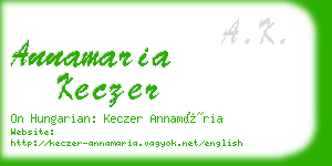 annamaria keczer business card